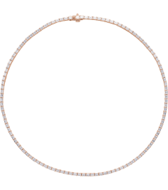 689128 Necklace Set 14K Rose Emerald Lab-Grown Diamond 3 X 2.1Mm 11 34 Ctw I1, G-H 16 In Polished 11 34 Ctw Lab-Grown Diamond Line Necklace