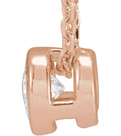 88111 Necklace Set 14K Rose Round Lab-Grown Diamond 3Mm 110 Ct Si1-Si2, Gh 16-18 In Polished 110 Ct Lab Grown Diamond Solitaire Bezel-Set Necklace