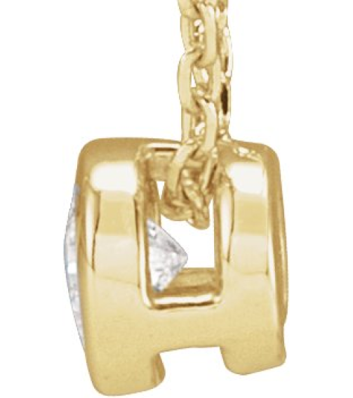 88111 Necklace Set 14K Yellow Round Lab-Grown Diamond 3Mm 110 Ct Si1-Si2, Gh 16-18 In Polished 110 Ct Lab Grown Diamond Solitaire Bezel-Set Necklace