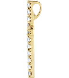 R42157 Pendant Set 14K Yellow Round Lab-Grown Diamond 2.2Mm 58 Ctw Si1-Si2, Gh Polished 58 Ctw Lab-Grown Diamond Petite Cross Pendant