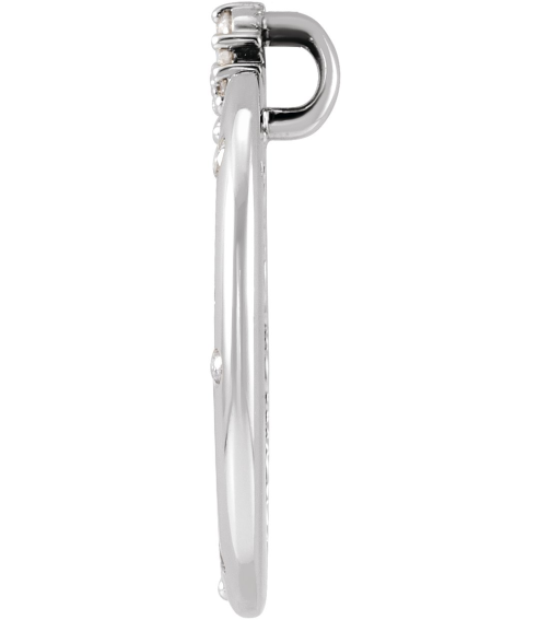 87260 Pendant Set 14K White Round Lab-Grown Diamond .8Mm 14 Ctw Lab-Grown Diamond Si1-Si2, Gh Polished Scattered 14 Ctw Lab-Grown Diamond Crescent Moon Pendant