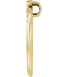 87260 Pendant Set 14K Yellow Round Lab-Grown Diamond .8Mm 14 Ctw Lab-Grown Diamond Si1-Si2, Gh Polished Scattered 14 Ctw Lab-Grown Diamond Crescent Moon Pendant