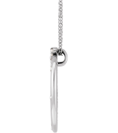 87260 Necklace Set 14K White Round Lab-Grown Diamond .8Mm 14 Ctw Lab-Grown Diamond Si1-Si2, Gh Polished Scattered 14 Ctw Lab-Grown Diamond Crescent Moon Pendant