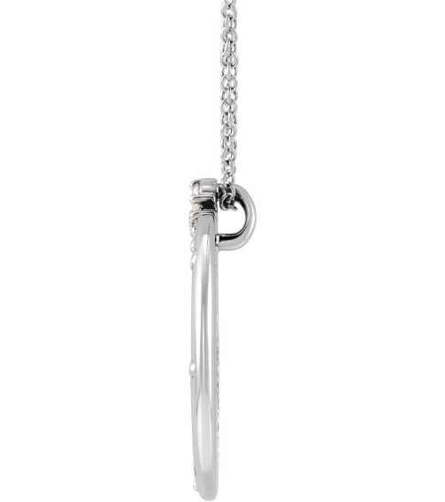 87260 Necklace Set 14K White Round Lab-Grown Diamond .8Mm 14 Ctw Lab-Grown Diamond Si1-Si2, Gh Polished Scattered 14 Ctw Lab-Grown Diamond Crescent Moon Pendant