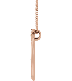 87260 Necklace Set 14K Rose Round Lab-Grown Diamond .8Mm 14 Ctw Lab-Grown Diamond Si1-Si2, Gh Polished Scattered 14 Ctw Lab-Grown Diamond Crescent Moon Pendant