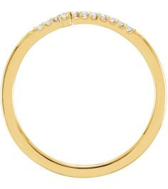 122276 Ring Set 14K Yellow Lab-Grown Diamond Round 1 Mm Polished .08 Ctw Lab-Grown Diamond Sideways Cross Ring