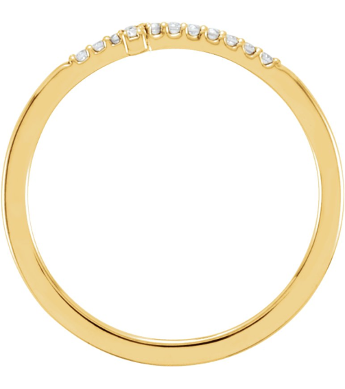122276 Ring Set 14K Yellow Lab-Grown Diamond Round 1 Mm Polished .08 Ctw Lab-Grown Diamond Sideways Cross Ring