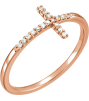 122276 Ring Set 14K Rose Lab-Grown Diamond Round 1 Mm Polished .08 Ctw Lab-Grown Diamond Sideways Cross Ring