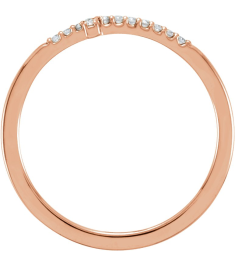 122276 Ring Set 14K Rose Lab-Grown Diamond Round 1 Mm Polished .08 Ctw Lab-Grown Diamond Sideways Cross Ring