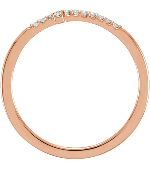 122276 Ring Set 14K Rose Lab-Grown Diamond Round 1 Mm Polished .08 Ctw Lab-Grown Diamond Sideways Cross Ring