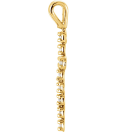R8043 Pendant Set 14K Yellow Round Lab-Grown Diamond 1.3Mm 110 Ctw Si1-Si2, Gh Polished Lab Grown Diamond Cross Pendant