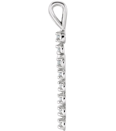 R8043 Pendant Set 14K White Round Lab-Grown Diamond 1.3Mm 110 Ctw Si1-Si2, Gh Polished Lab Grown Diamond Cross Pendant