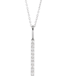 88140 Necklace 14K White Set 10-Stone Lab-Grown Diamond Round 1.7 Mm Si1-Si2, Gh 16 Ctw 16-18 In Polished 16 Ctw Lab-Grown Diamond Vertical Bar Necklace