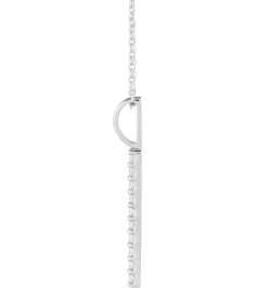 88140 Necklace 14K White Set 10-Stone Lab-Grown Diamond Round 1.7 Mm Si1-Si2, Gh 16 Ctw 16-18 In Polished 16 Ctw Lab-Grown Diamond Vertical Bar Necklace