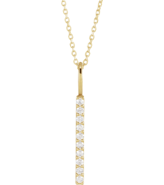 88140 Necklace 14K Yellow Set 10-Stone Lab-Grown Diamond Round 1.7 Mm Si1-Si2, Gh 16 Ctw 16-18 In Polished 16 Ctw Lab-Grown Diamond Vertical Bar Necklace