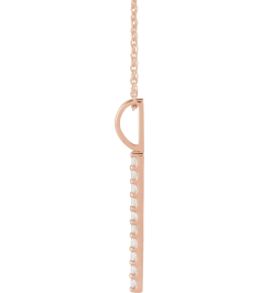 88140 Necklace 14K Rose Set 10-Stone Lab-Grown Diamond Round 1.7 Mm Si1-Si2, Gh 16 Ctw 16-18 In Polished 16 Ctw Lab-Grown Diamond Vertical Bar Necklace