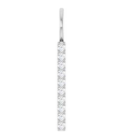88140 Pendant 14K White Set 10-Stone Lab-Grown Diamond Round 1.7 Mm Si1-Si2, Gh 16 Ctw Polished 16 Ctw Lab-Grown Diamond Vertical Bar Pendant