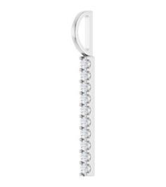 88140 Pendant 14K White Set 10-Stone Lab-Grown Diamond Round 1.7 Mm Si1-Si2, Gh 16 Ctw Polished 16 Ctw Lab-Grown Diamond Vertical Bar Pendant