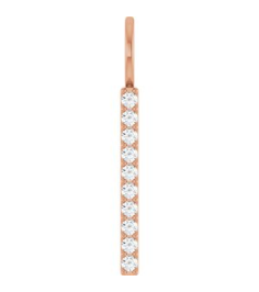 88140 Pendant 14K Rose Set 10-Stone Lab-Grown Diamond Round 1.7 Mm Si1-Si2, Gh 16 Ctw Polished 16 Ctw Lab-Grown Diamond Vertical Bar Pendant
