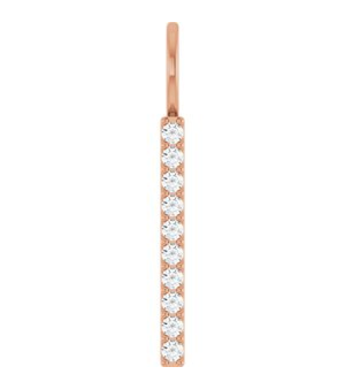 88140 Pendant 14K Rose Set 10-Stone Lab-Grown Diamond Round 1.7 Mm Si1-Si2, Gh 16 Ctw Polished 16 Ctw Lab-Grown Diamond Vertical Bar Pendant