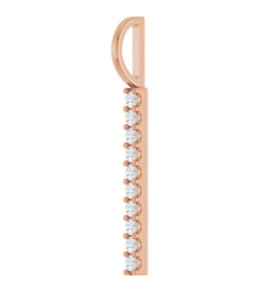 88140 Pendant 14K Rose Set 10-Stone Lab-Grown Diamond Round 1.7 Mm Si1-Si2, Gh 16 Ctw Polished 16 Ctw Lab-Grown Diamond Vertical Bar Pendant
