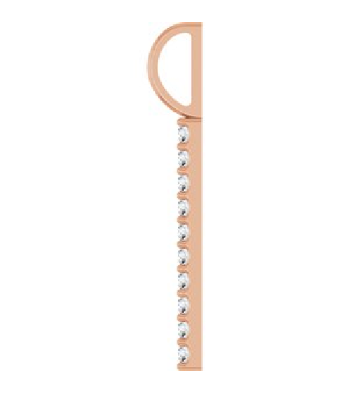 88140 Pendant 14K Rose Set 10-Stone Lab-Grown Diamond Round 1.7 Mm Si1-Si2, Gh 16 Ctw Polished 16 Ctw Lab-Grown Diamond Vertical Bar Pendant