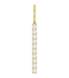 88140 Pendant 14K Yellow Set 10-Stone Lab-Grown Diamond Round 1.7 Mm Si1-Si2, Gh 16 Ctw Polished 16 Ctw Lab-Grown Diamond Vertical Bar Pendant