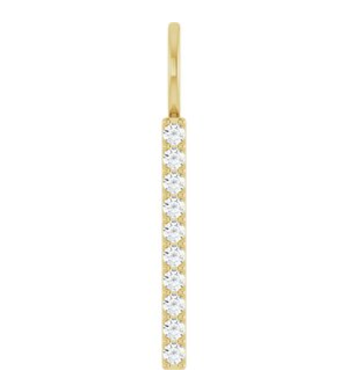 88140 Pendant 14K Yellow Set 10-Stone Lab-Grown Diamond Round 1.7 Mm Si1-Si2, Gh 16 Ctw Polished 16 Ctw Lab-Grown Diamond Vertical Bar Pendant