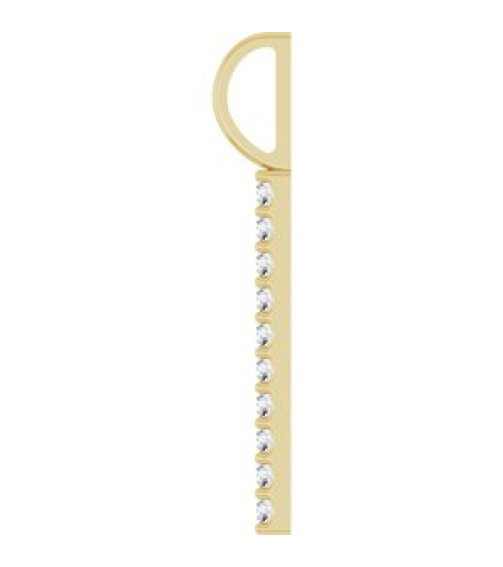 88140 Pendant 14K Yellow Set 10-Stone Lab-Grown Diamond Round 1.7 Mm Si1-Si2, Gh 16 Ctw Polished 16 Ctw Lab-Grown Diamond Vertical Bar Pendant