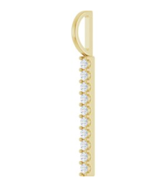 88140 Pendant 14K Yellow Set 10-Stone Lab-Grown Diamond Round 1.7 Mm Si1-Si2, Gh 16 Ctw Polished 16 Ctw Lab-Grown Diamond Vertical Bar Pendant