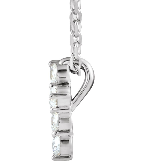 R42359 Necklace Set 14K White Round Lab-Grown Diamond 8.7 X 6.6 Mm 1.8Mm 16 Ctw Si1-Si2, G-H 16-18 In Polished 16 Ctw Lab-Grown Diamond Cross Necklace