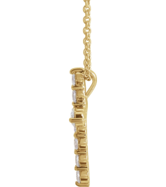 R42359 Necklace Set 14K Yellow Round Lab-Grown Diamond 17.8 X 12.9 Mm 2.2Mm 38 Ctw Si1-Si2, G-H 16-18 In Polished 38 Ctw Lab-Grown Diamond Cross Necklace