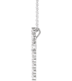 R42359 Necklace Set 14K White Round Lab-Grown Diamond 24.63 X 19.42 Mm 2.4Mm 34 Ctw Si1-Si2, G-H 16-18 In Polished 34 Ctw Lab-Grown Diamond Cross Necklace