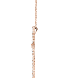 R42359 Necklace Set 14K Rose Round Lab-Grown Diamond 37.23 X 27.62 Mm 2.2Mm 1 Ctw Si1-Si2, G-H 16-18 In Polished 1 Ctw Lab-Grown Diamond Cross Necklace