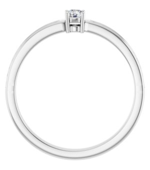 71817 Semi-Set 14K White 1-Stone Round 3 Mm Lab-Grown Diamond Polished .08 Ctw Lab Grown Diamond Semi-Set Family Ring