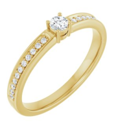 71817 Semi-Set 14K Yellow 1-Stone Round 3 Mm Lab-Grown Diamond Polished .08 Ctw Lab Grown Diamond Semi-Set Family Ring