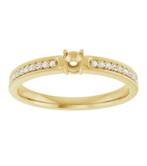 71817 Semi-Set 14K Yellow 1-Stone Round 3 Mm Lab-Grown Diamond Polished .08 Ctw Lab Grown Diamond Semi-Set Family Ring