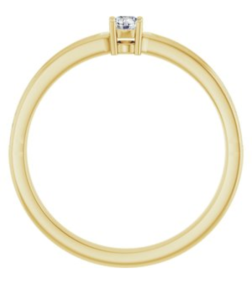 71817 Semi-Set 14K Yellow 1-Stone Round 3 Mm Lab-Grown Diamond Polished .08 Ctw Lab Grown Diamond Semi-Set Family Ring