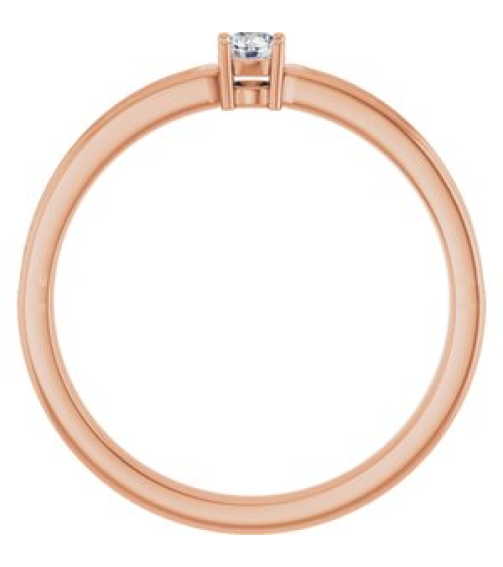 71817 Semi-Set 14K Rose 1-Stone Round 3 Mm Lab-Grown Diamond Polished .08 Ctw Lab Grown Diamond Semi-Set Family Ring