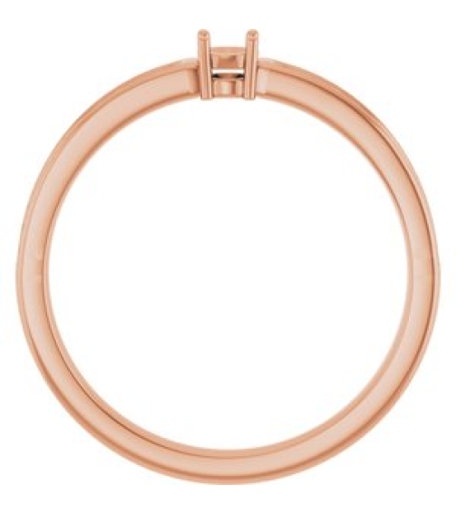 71817 Semi-Set 14K Rose 1-Stone Round 3 Mm Lab-Grown Diamond Polished .08 Ctw Lab Grown Diamond Semi-Set Family Ring