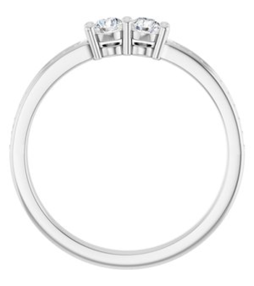71817 Semi-Set 14K White 2-Stone Round 3 Mm Lab-Grown Diamond Polished .07 Ctw Lab Grown Diamond Semi-Set Family Ring