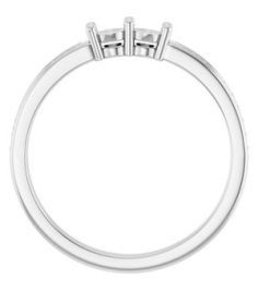 71817 Semi-Set 14K White 2-Stone Round 3 Mm Lab-Grown Diamond Polished .07 Ctw Lab Grown Diamond Semi-Set Family Ring