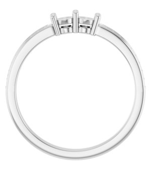 71817 Semi-Set 14K White 2-Stone Round 3 Mm Lab-Grown Diamond Polished .07 Ctw Lab Grown Diamond Semi-Set Family Ring