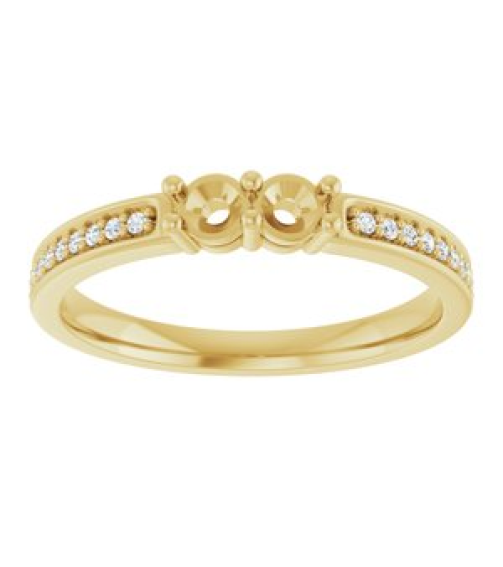 71817 Semi-Set 14K Yellow 2-Stone Round 3 Mm Lab-Grown Diamond Polished .07 Ctw Lab Grown Diamond Semi-Set Family Ring