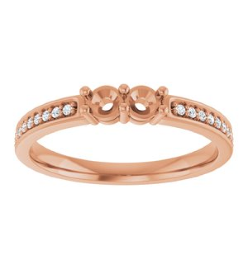 71817 Semi-Set 14K Rose 2-Stone Round 3 Mm Lab-Grown Diamond Polished .07 Ctw Lab Grown Diamond Semi-Set Family Ring
