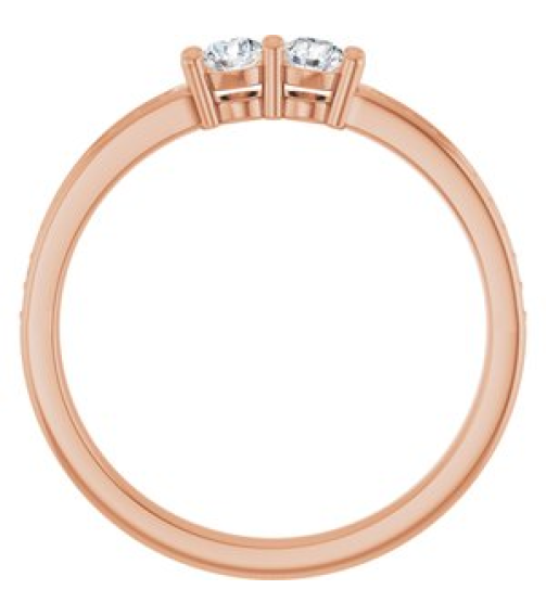 71817 Semi-Set 14K Rose 2-Stone Round 3 Mm Lab-Grown Diamond Polished .07 Ctw Lab Grown Diamond Semi-Set Family Ring