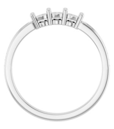 71817 Semi-Set 14K White 3-Stone Round 3 Mm Lab-Grown Diamond Polished .06 Ctw Lab Grown Diamond Semi-Set Family Ring