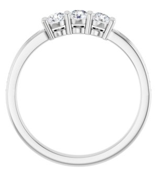 71817 Semi-Set 14K White 3-Stone Round 3 Mm Lab-Grown Diamond Polished .06 Ctw Lab Grown Diamond Semi-Set Family Ring