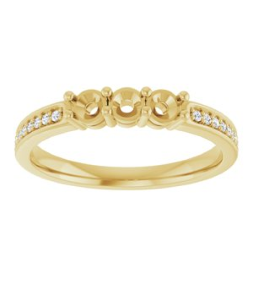71817 Semi-Set 14K Yellow 3-Stone Round 3 Mm Lab-Grown Diamond Polished .06 Ctw Lab Grown Diamond Semi-Set Family Ring