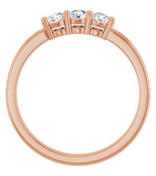 71817 Semi-Set 14K Rose 3-Stone Round 3 Mm Lab-Grown Diamond Polished .06 Ctw Lab Grown Diamond Semi-Set Family Ring
